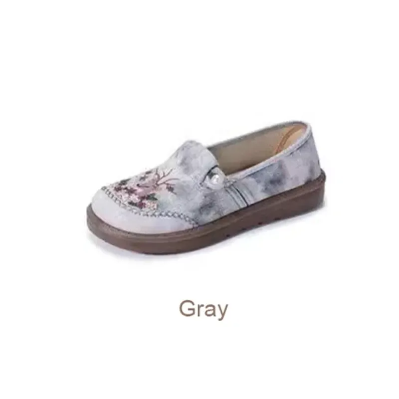 🔥Hot Sale ⏳Women's Flat Slip-On Embroidered Shoes