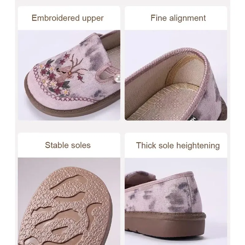 🔥Hot Sale ⏳Women's Flat Slip-On Embroidered Shoes
