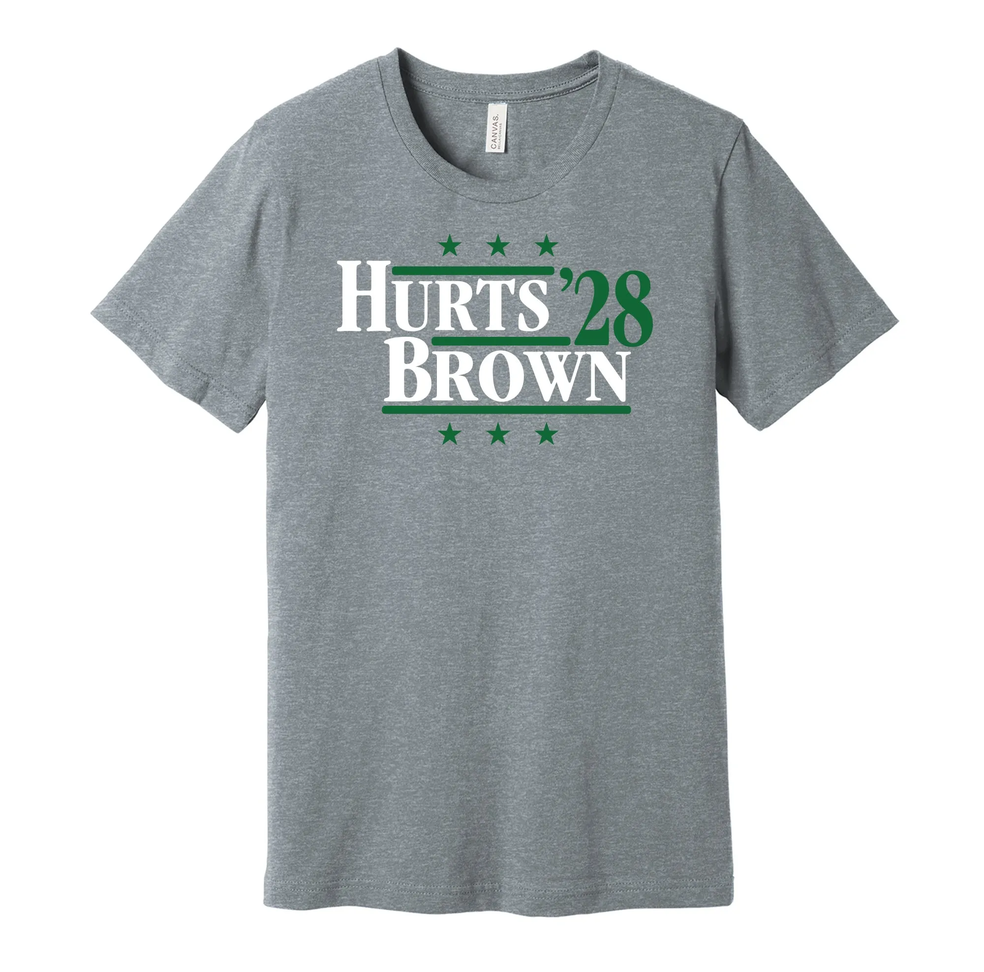 Hurts & Brown '28 - Philadelphia Football Legends Political Campaign Parody T-Shirt - Hyper Than Hype Shirts