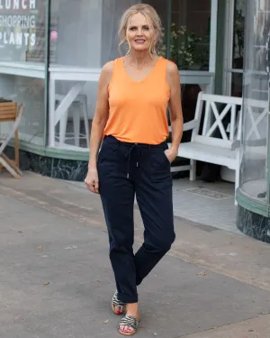 HW NAVY CUFFED JOGGER JEANS BY JUDY BLUE
