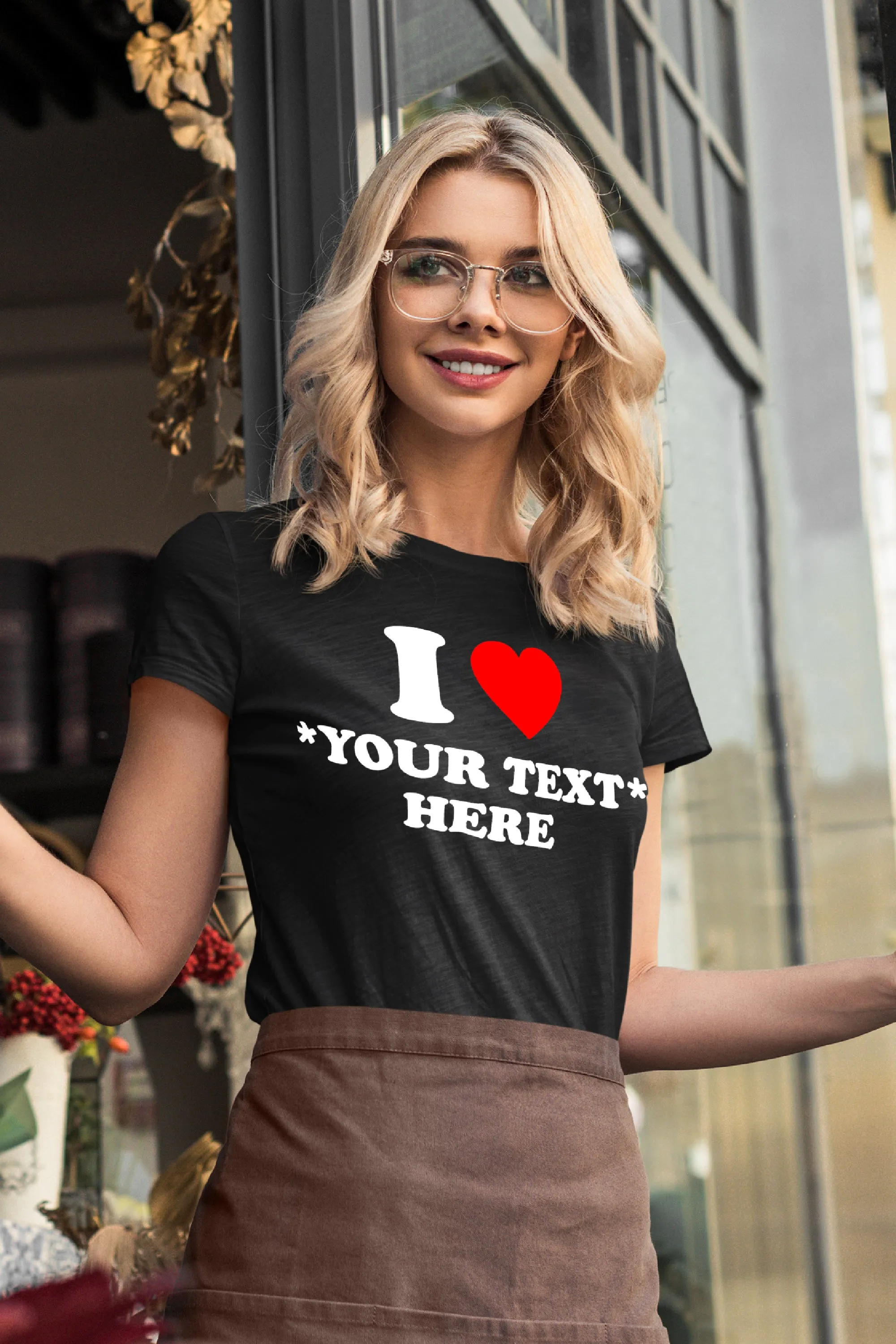 I ❤️ Custom Text Shirt, Personalized Gift For Her, I LOVE Valentines Shirt, Retro Graphic Stylish Outfit, Summer Gifts for Boyfriend