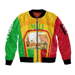 I Love Mali Sleeve Zip Bomber Jacket Famous Tourist Destinations TS04