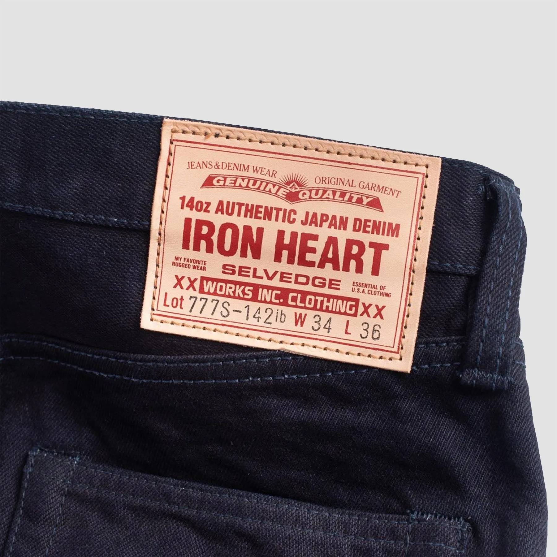 Iron Heart IH-777S-142ib 14oz Slim Tapered Indigo/Black