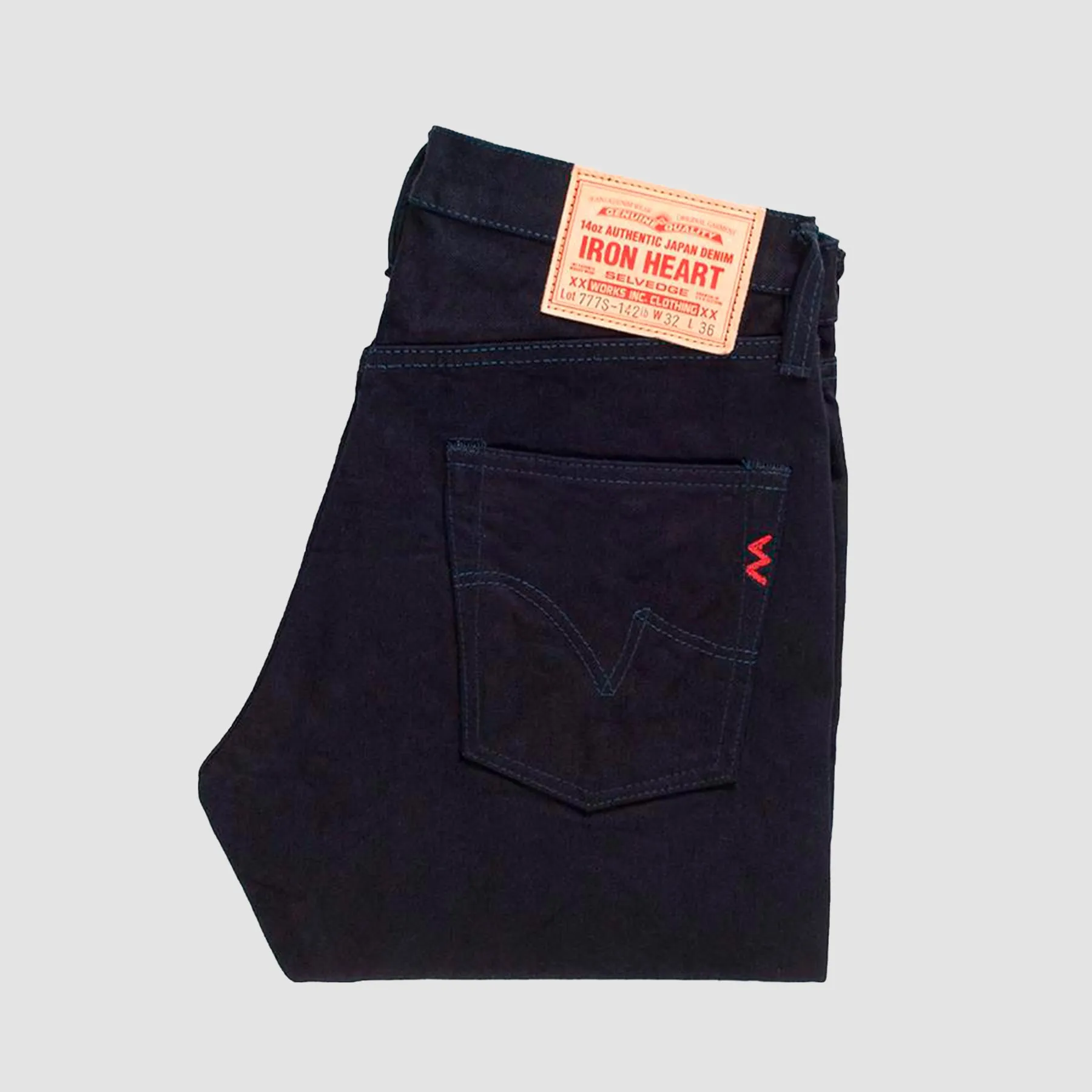 Iron Heart IH-777S-142ib 14oz Slim Tapered Indigo/Black