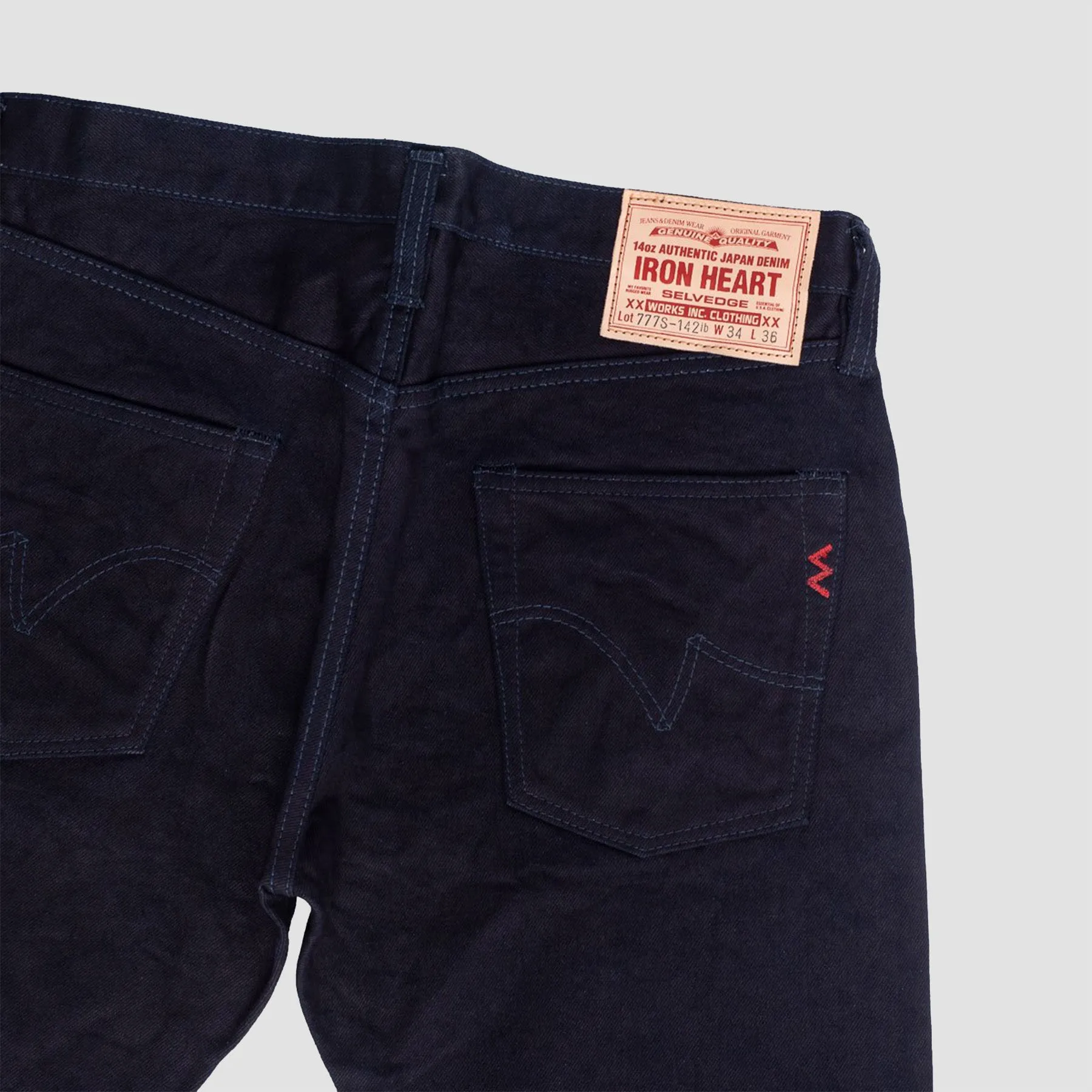 Iron Heart IH-777S-142ib 14oz Slim Tapered Indigo/Black
