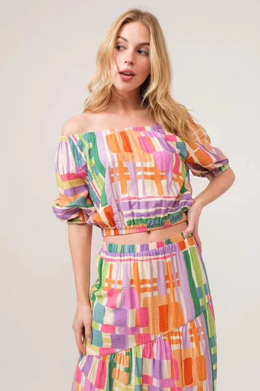 It's Geometric Tiered Maxi Skirt