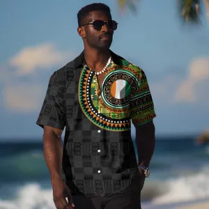 Ivory Coast African Tribal Pattern Hawaiian Shirt Chest Arm Tattoo LT15