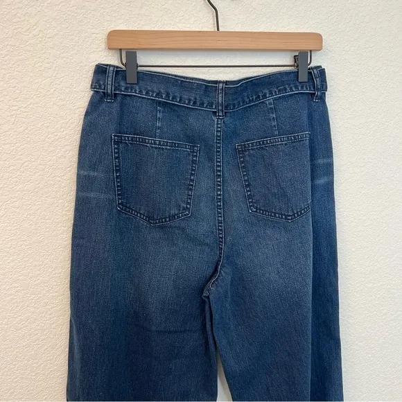 J. Crew Rayner Cropped Wide Leg Denim Jeans with Removable Tie Belt- Size 31