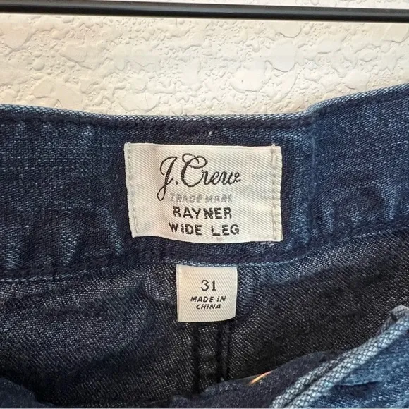 J. Crew Rayner Cropped Wide Leg Denim Jeans with Removable Tie Belt- Size 31