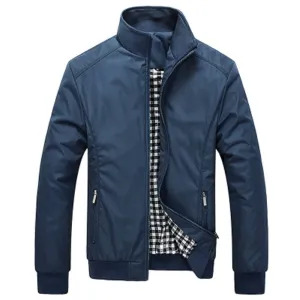 Jacket men mandarin collar cotton mens jackets coat male Blue Black Green Size