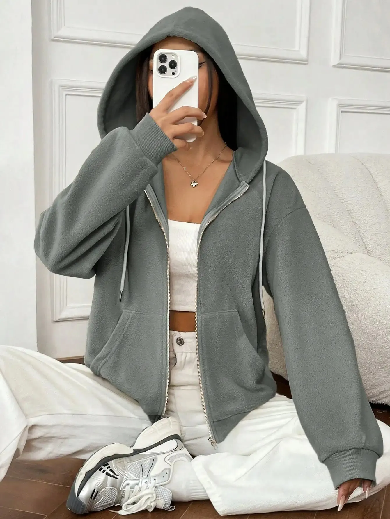 Jacket with hood and zip - Stylish design for modern women