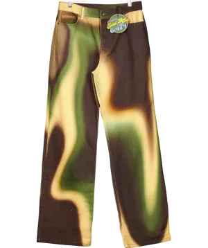 Jaded London Green Ombre Print Boyfriend Fit Jeans W30