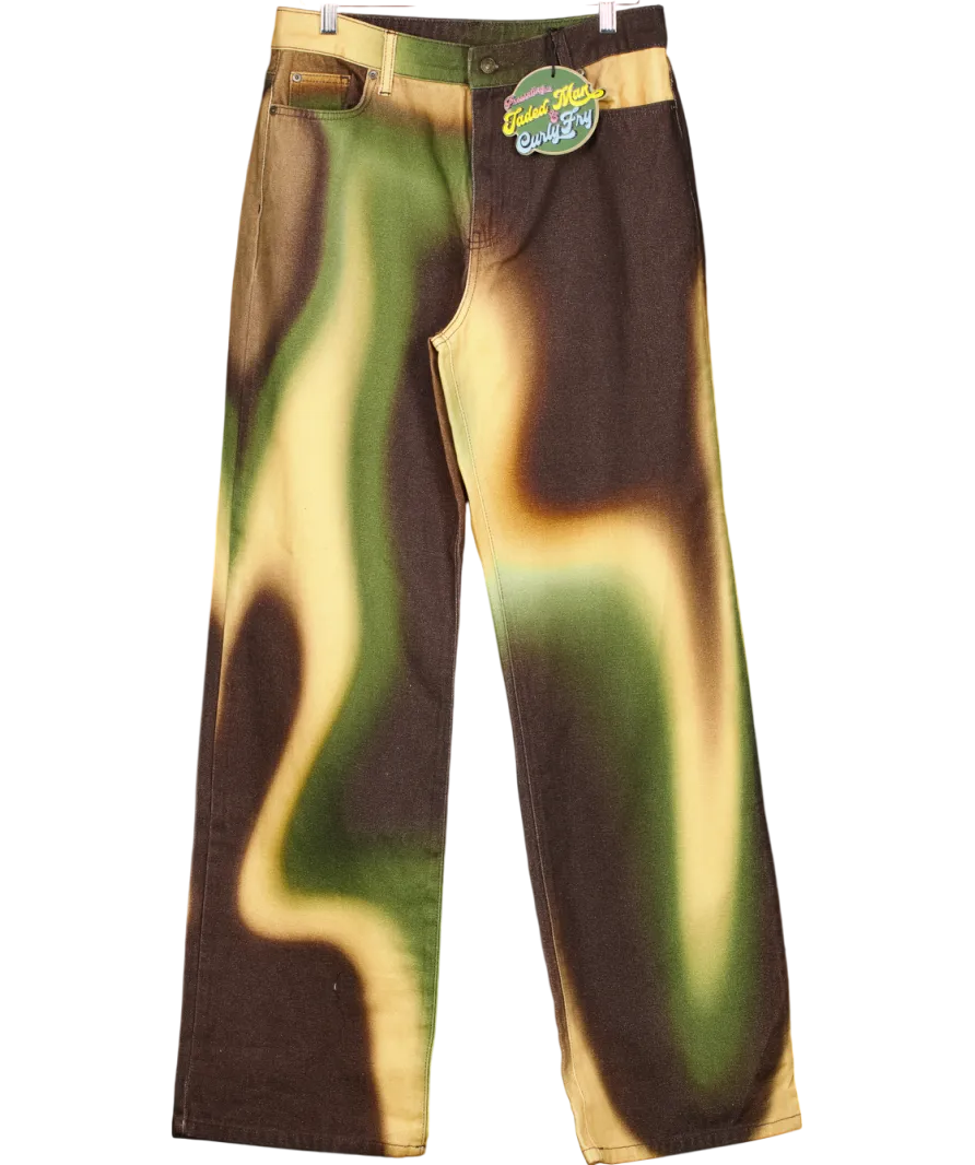Jaded London Green Ombre Print Boyfriend Fit Jeans W30
