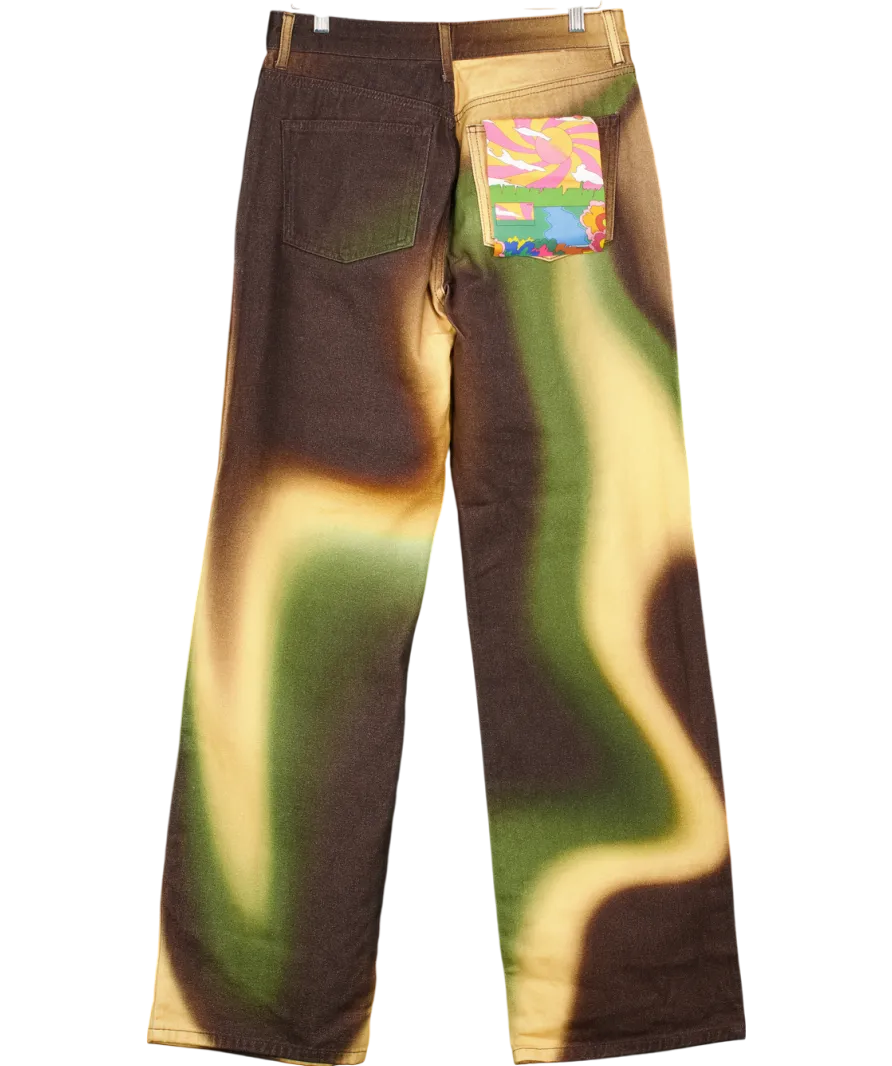 Jaded London Green Ombre Print Boyfriend Fit Jeans W30