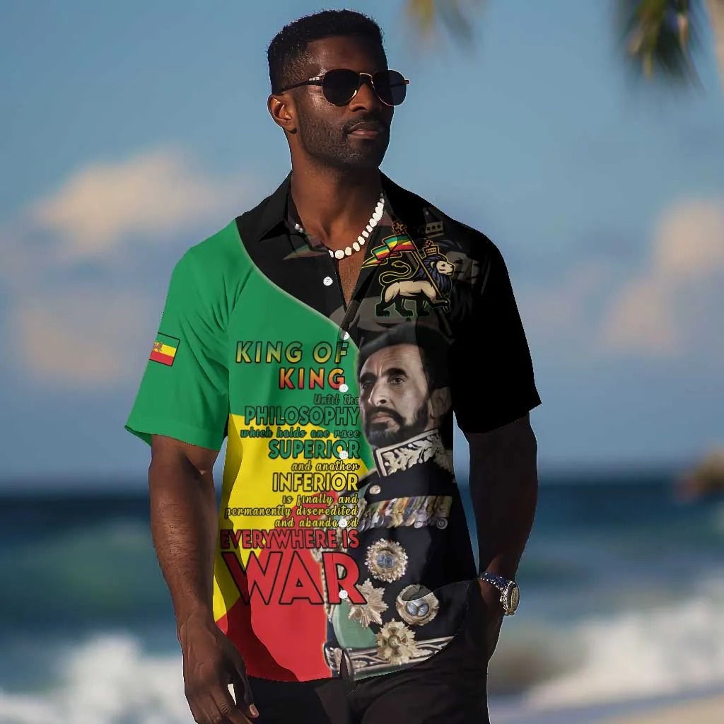 Jah Rastafari Hawaiian Shirt Haile Selassie LT15