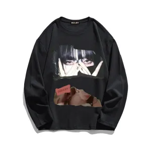 Japanese Girl Print Sweatshirt