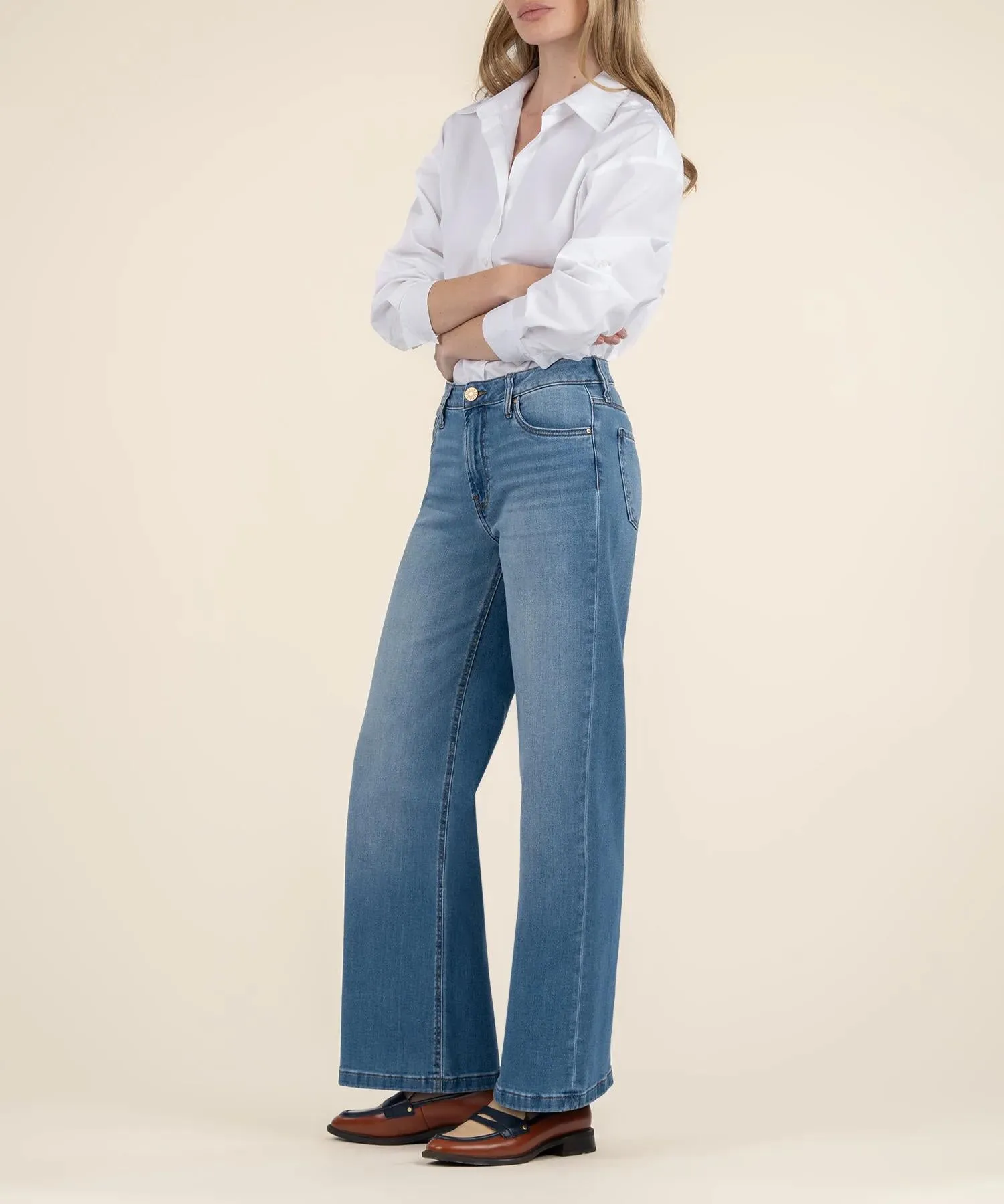 Jean High Rise Wide Leg Clean Hem