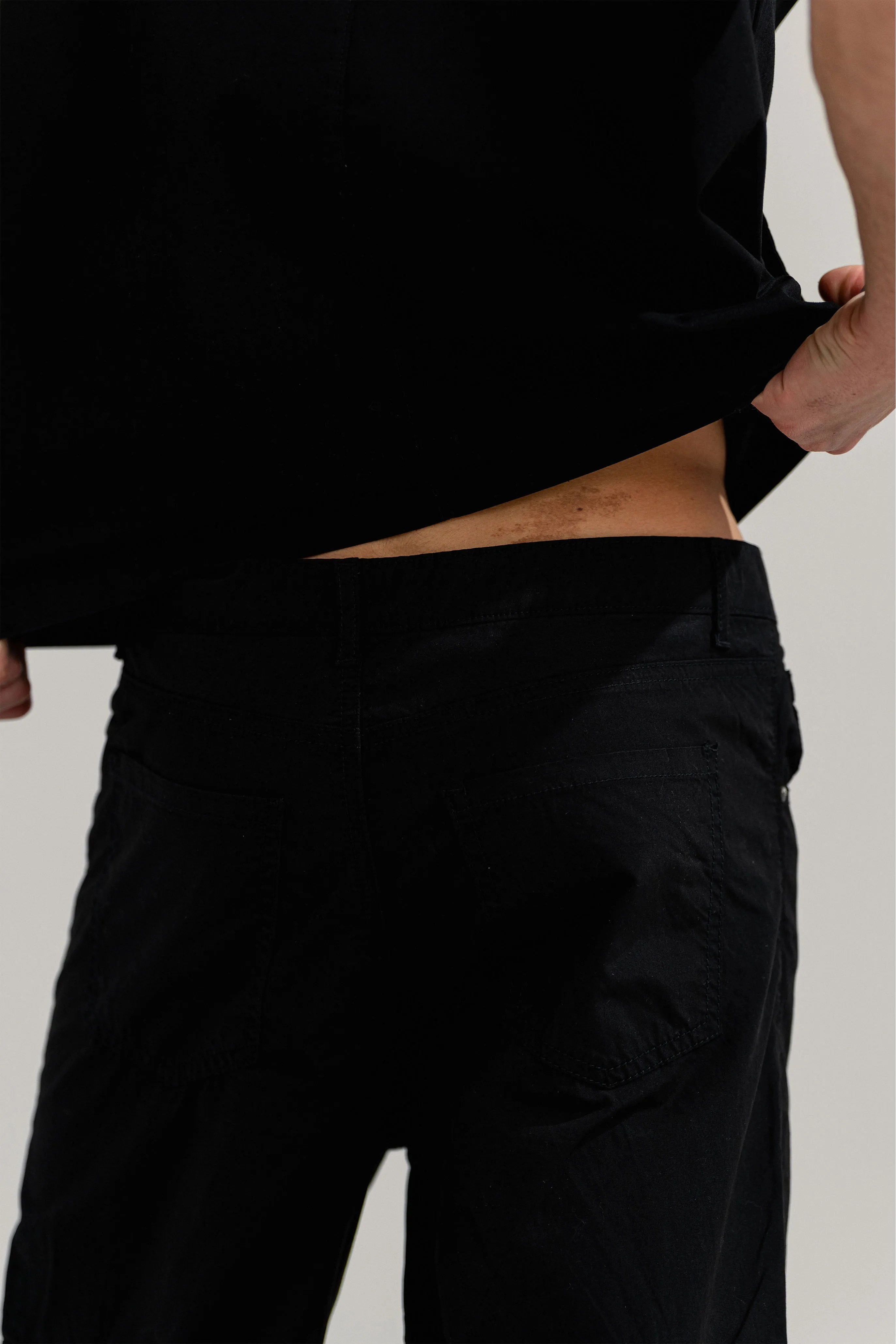 Jet Black Slim Fit Canvas Pants