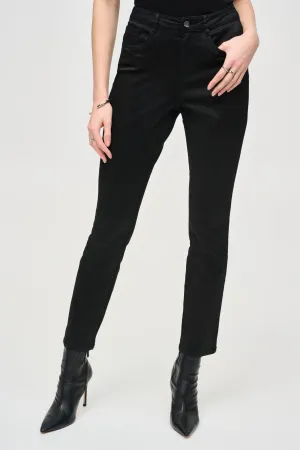 Joseph Ribkoff Black Denim Foiled Slim Ankle Jeans 243959