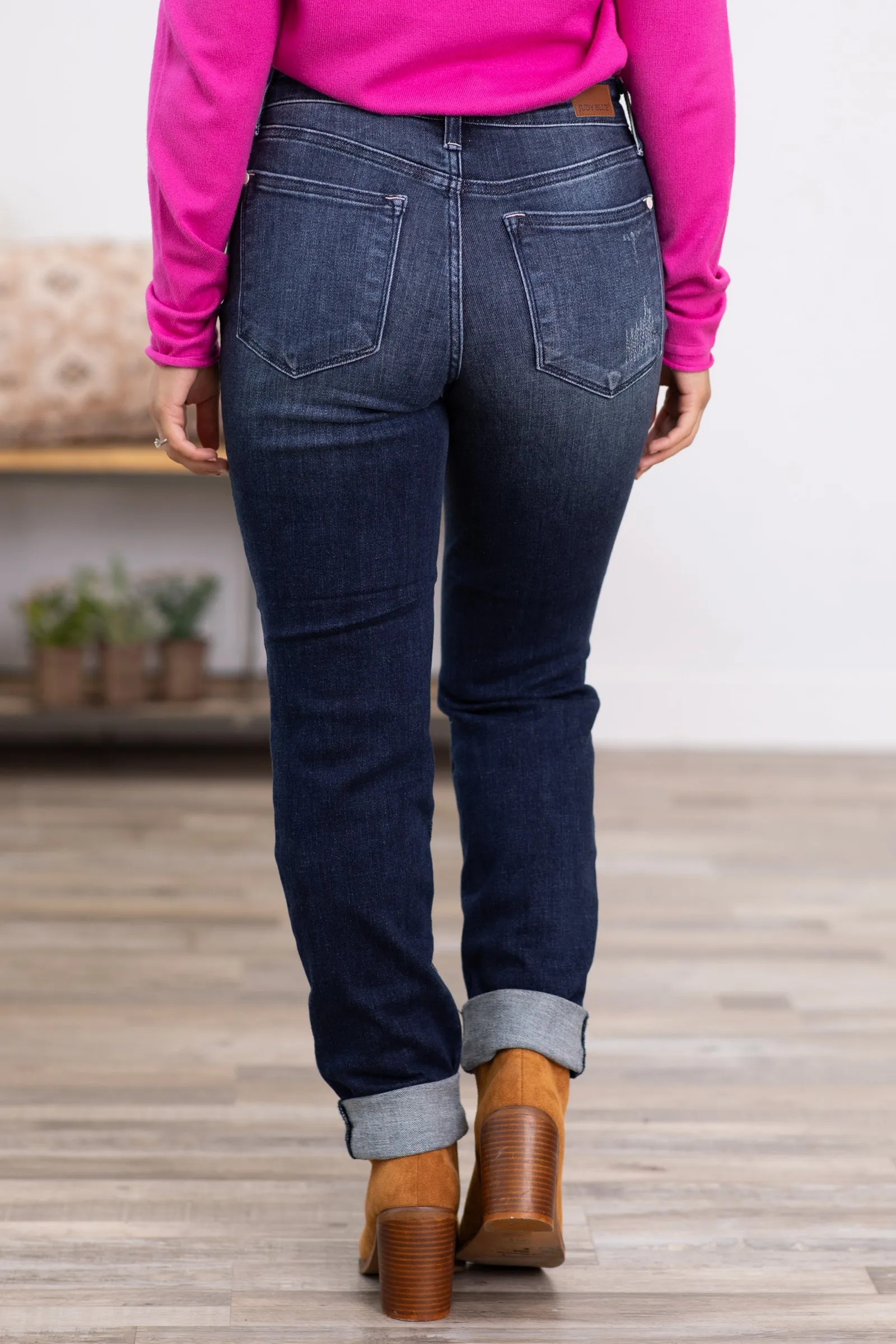 Judy Blue Distressed Boyfriend Fit Jeans