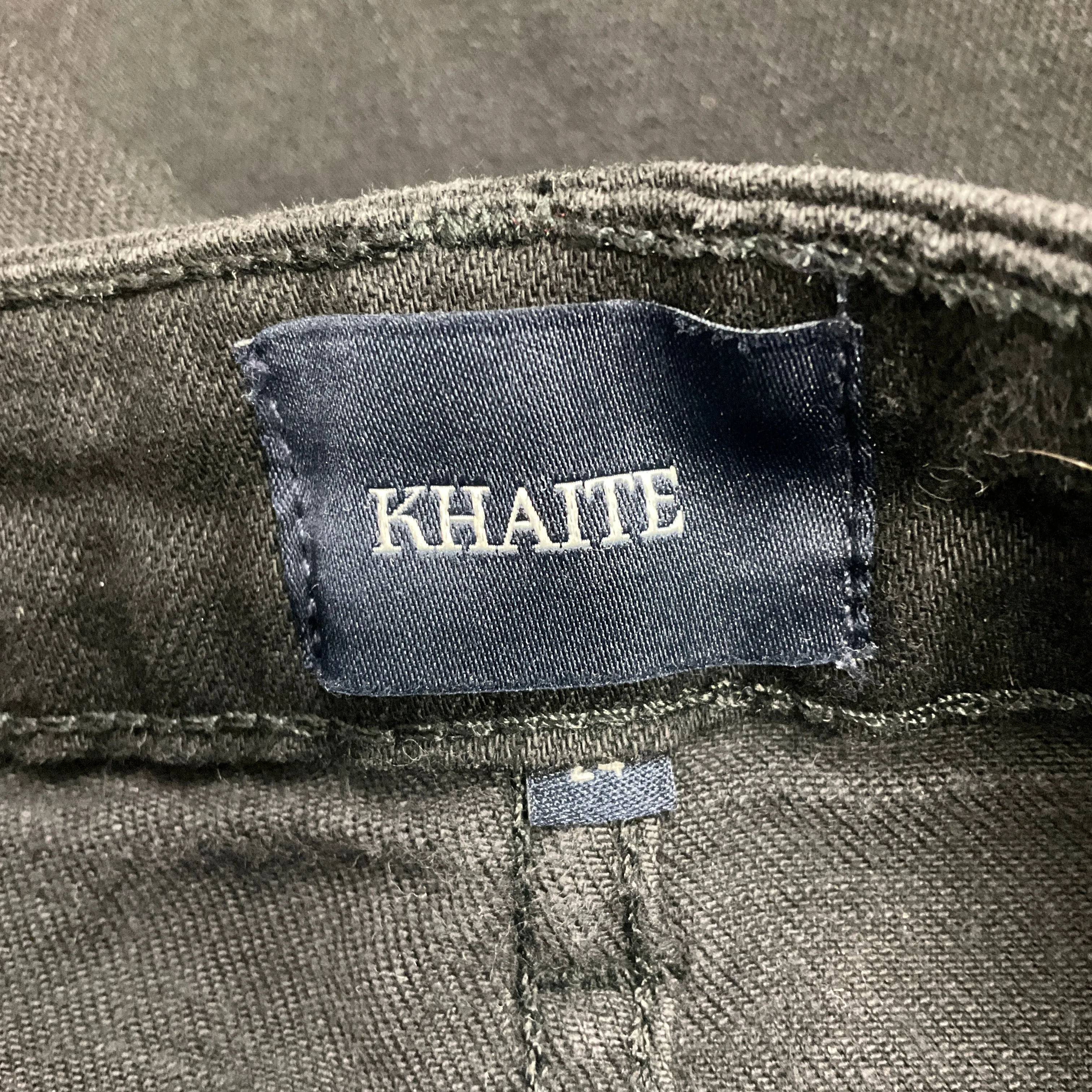 Khaite Black Vanessa High Rise Straight Jean