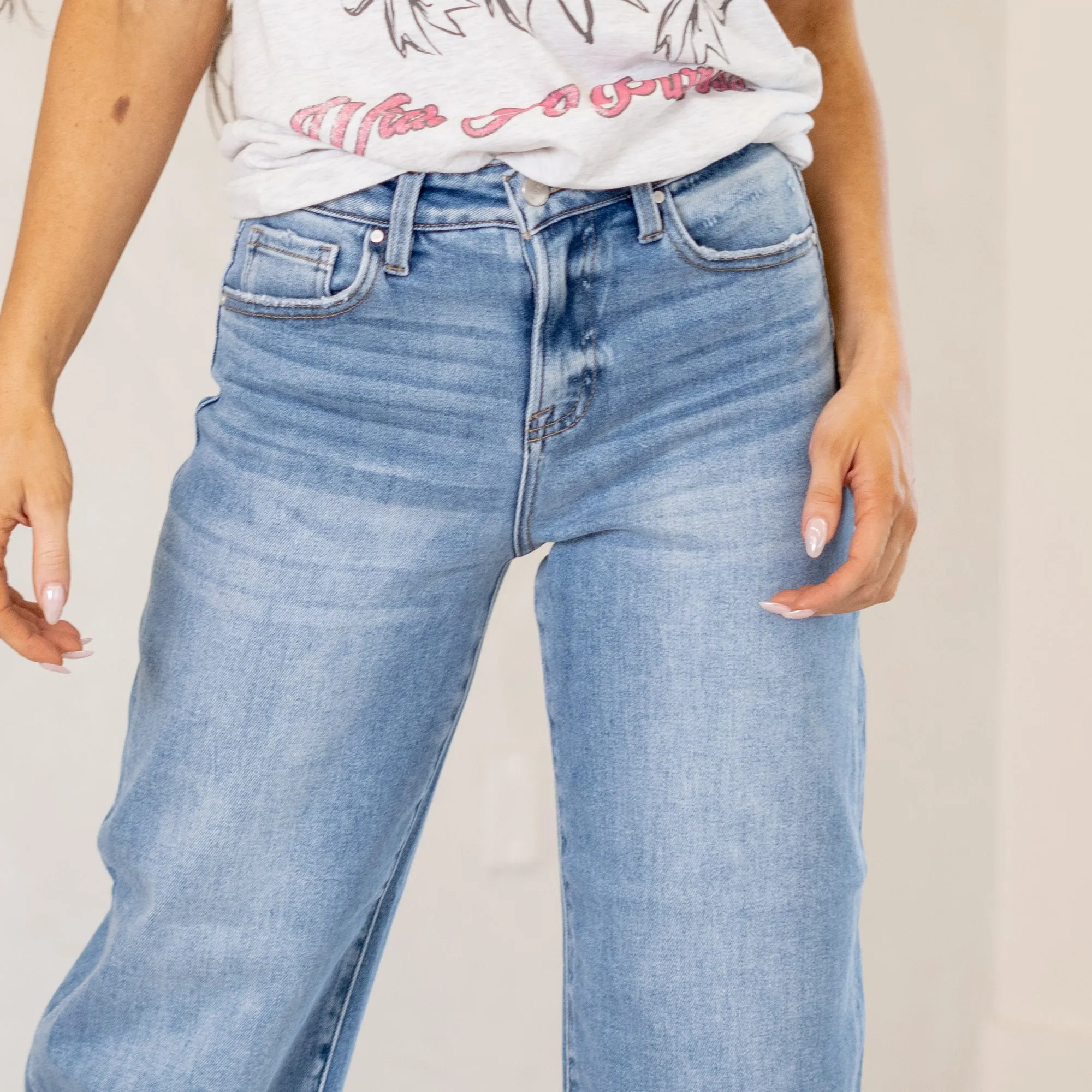 Kiara High Rise Cropped Barrel Fit