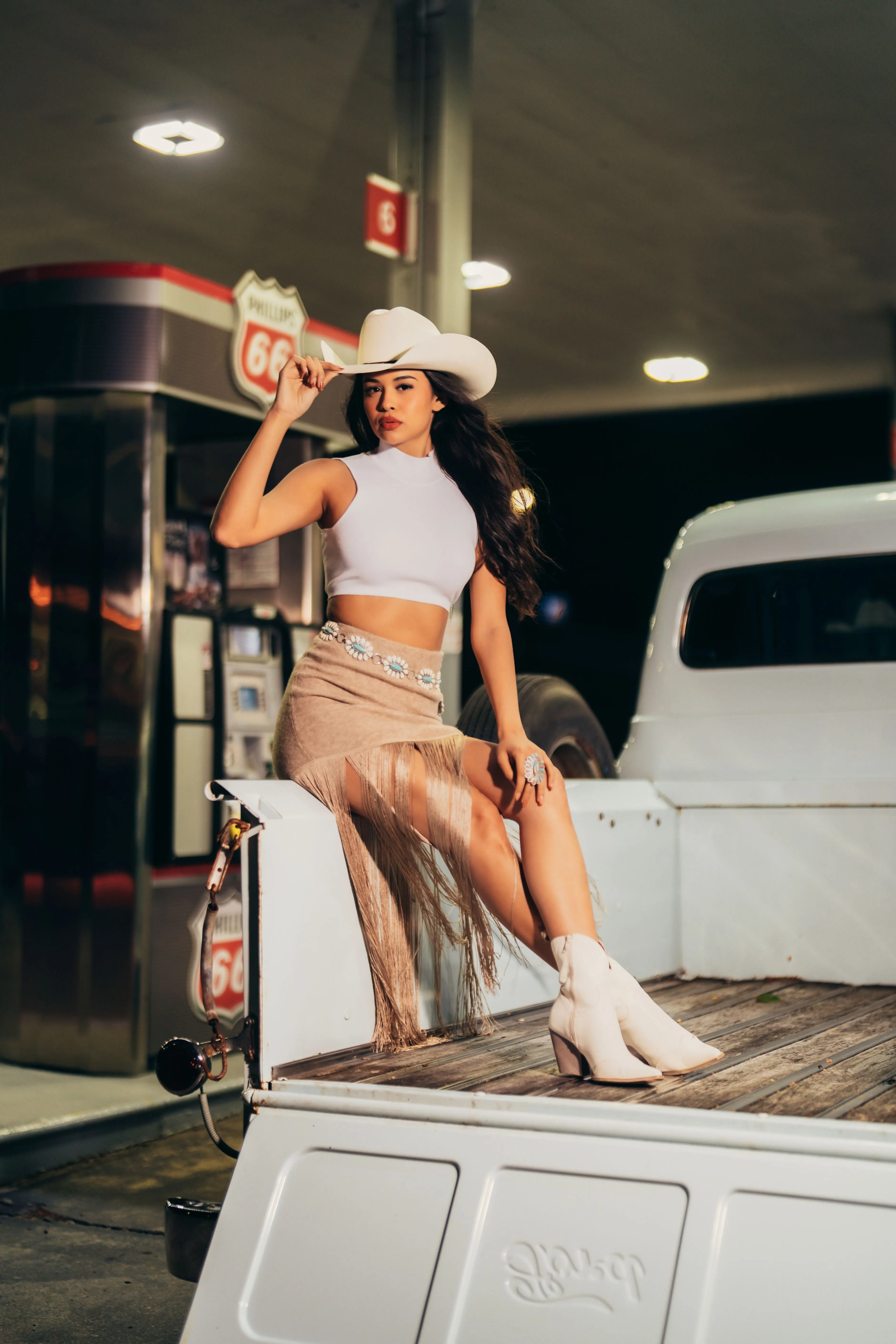 Knit fringe skirt