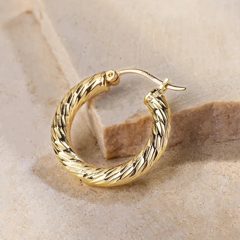 Knot Textured Hoop Earrings