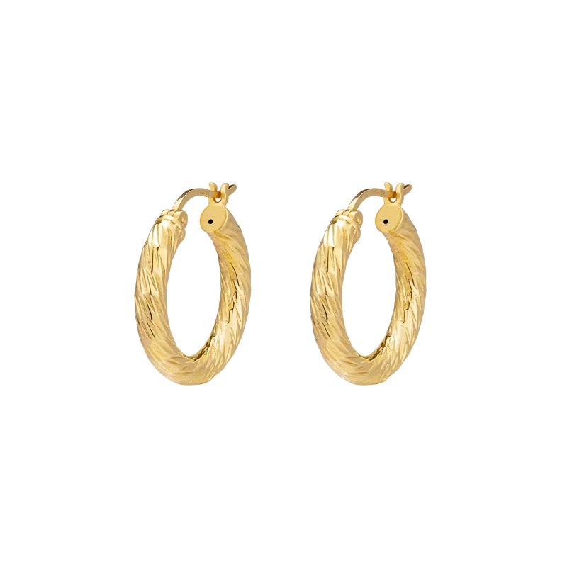 Knot Textured Hoop Earrings