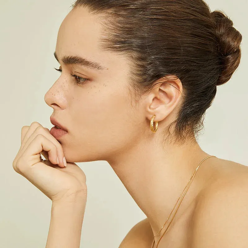 Knot Textured Hoop Earrings