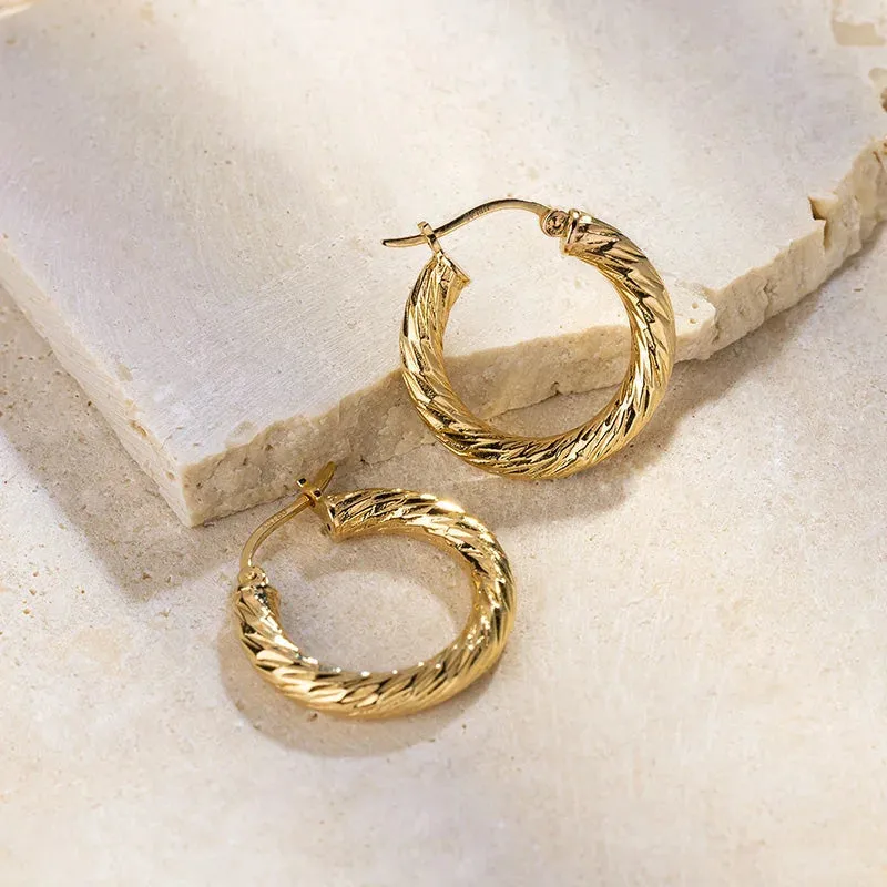 Knot Textured Hoop Earrings