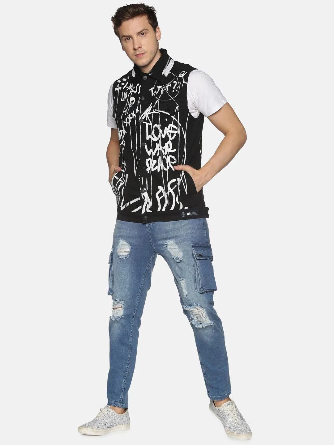 Kultprit Allover print sleeveless jacket