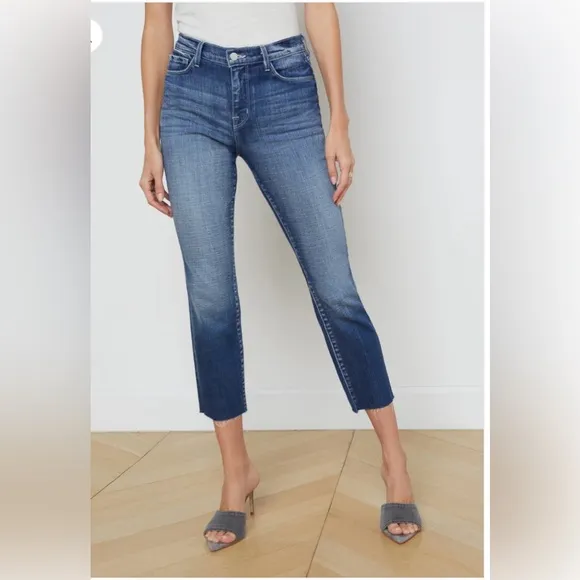 L'AGENCE Sada H/R Crop Slim Jean Castaic Sz 25 NWOT