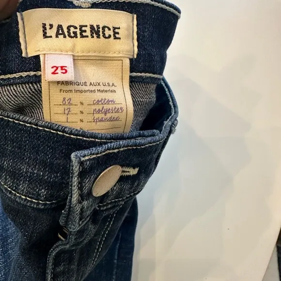 L'AGENCE Sada H/R Crop Slim Jean Castaic Sz 25 NWOT