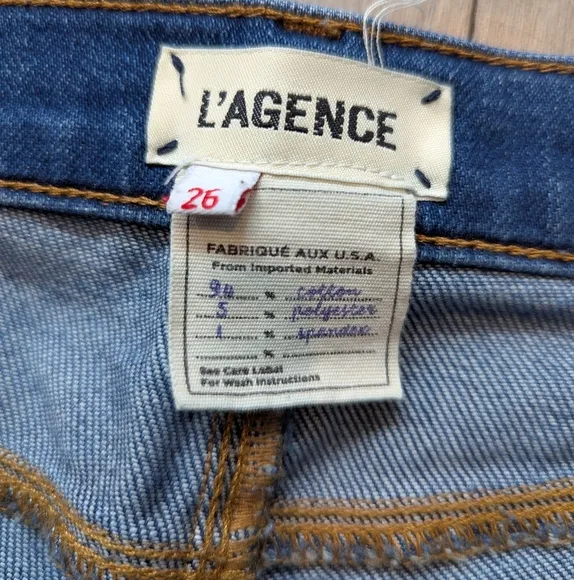 L'agence Sada slim leg cropped jean size 26