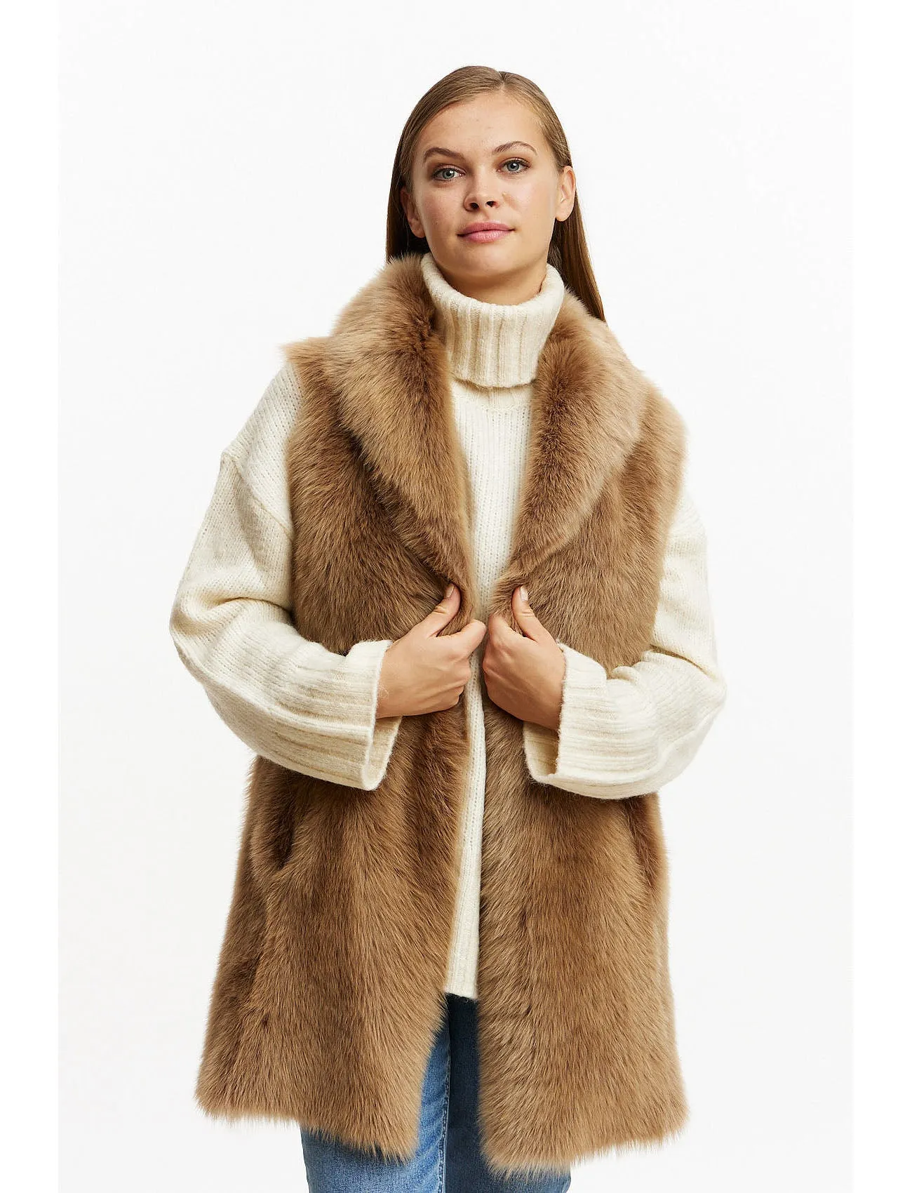 Lambskin Gilet reversible 2in1 - camel