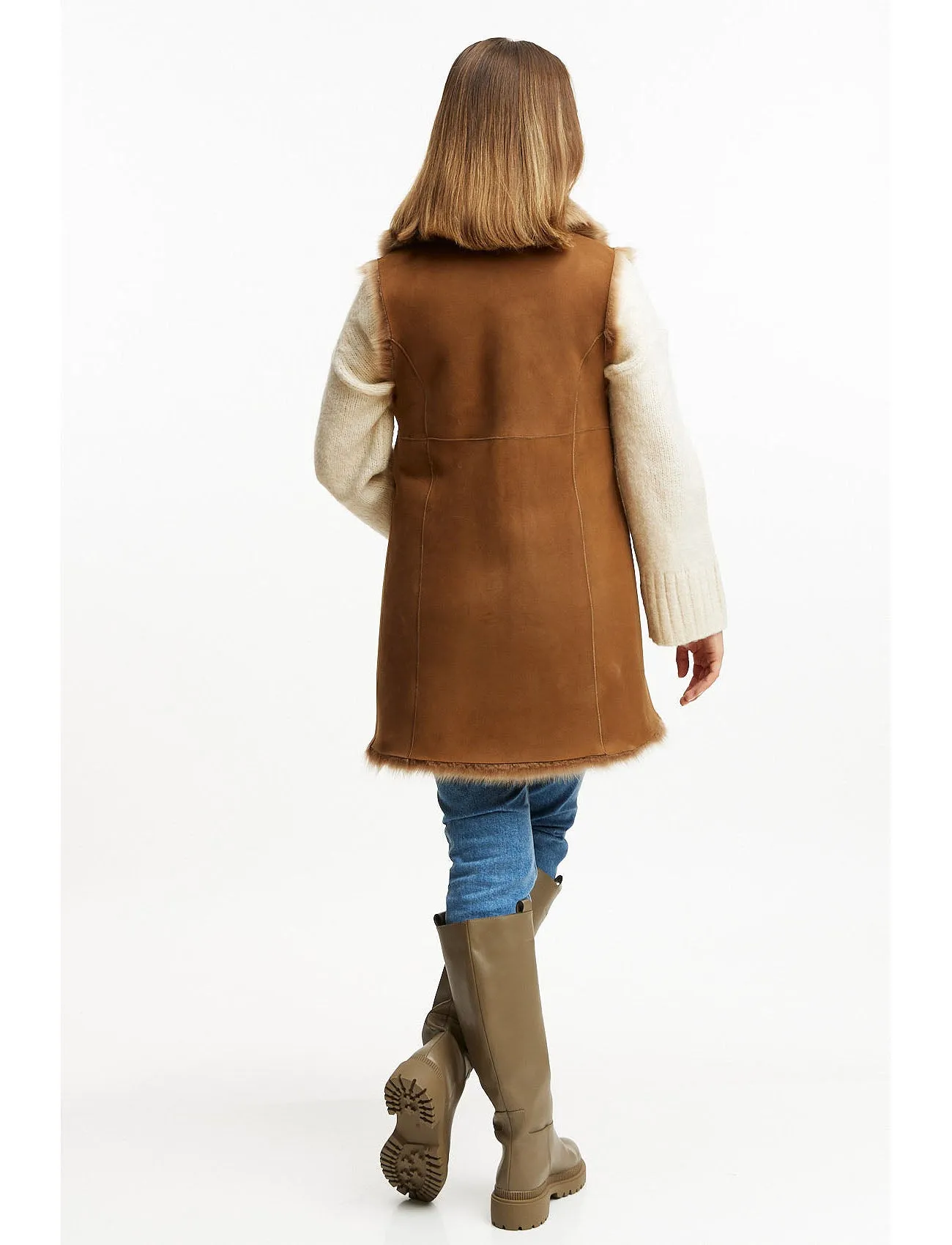 Lambskin Gilet reversible 2in1 - camel