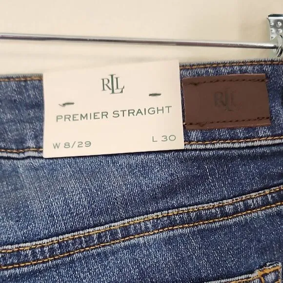 Lauren Ralph Lauren Blue Premier Straight Casual Jeans Size 8 NWT