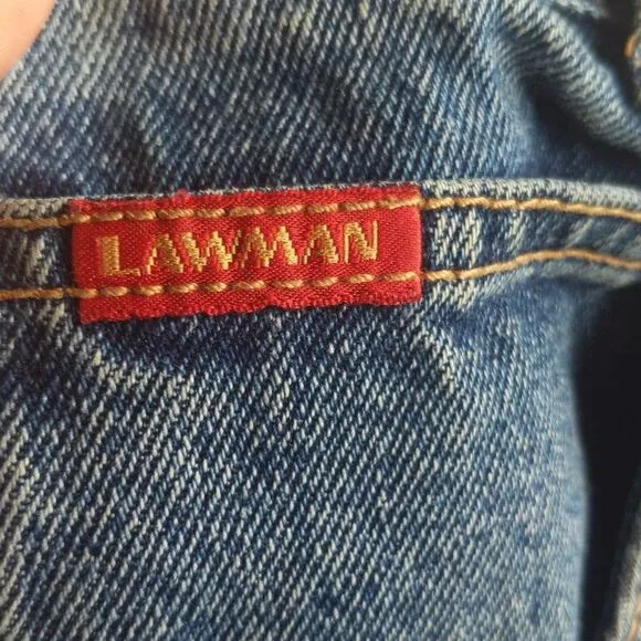 Lawman Western vintage relaxed fit, 100% cotton denim jeans, frayed hems 11/12
