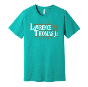 Lawrence & Thomas Jr '28 - Jacksonville Football Legends Political Campaign Parody T-Shirt - Hyper Than Hype Shirts