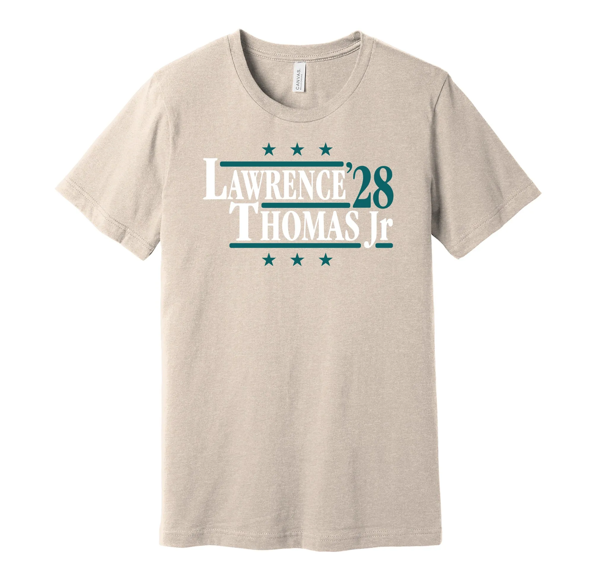 Lawrence & Thomas Jr '28 - Jacksonville Football Legends Political Campaign Parody T-Shirt - Hyper Than Hype Shirts