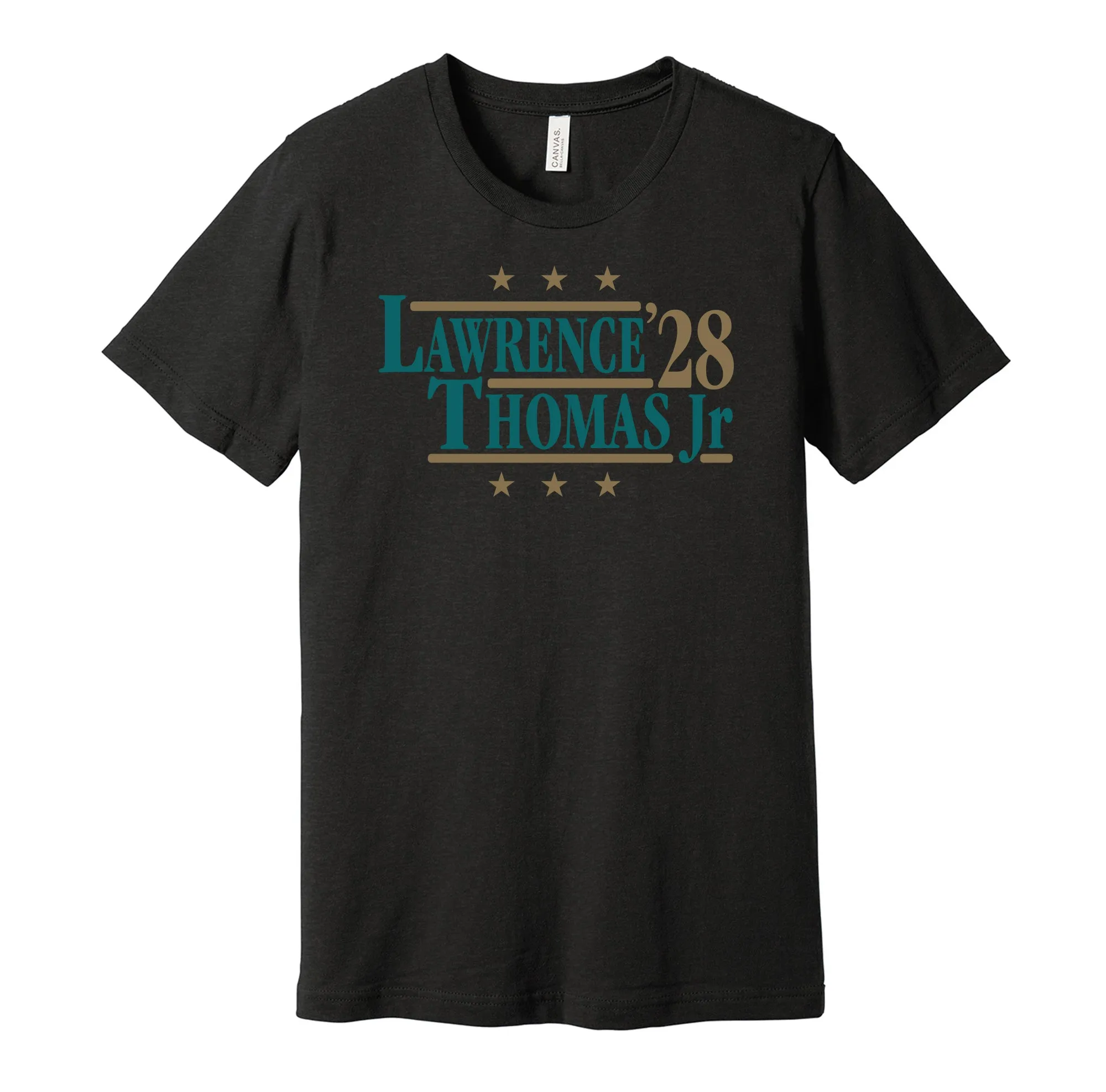Lawrence & Thomas Jr '28 - Jacksonville Football Legends Political Campaign Parody T-Shirt - Hyper Than Hype Shirts