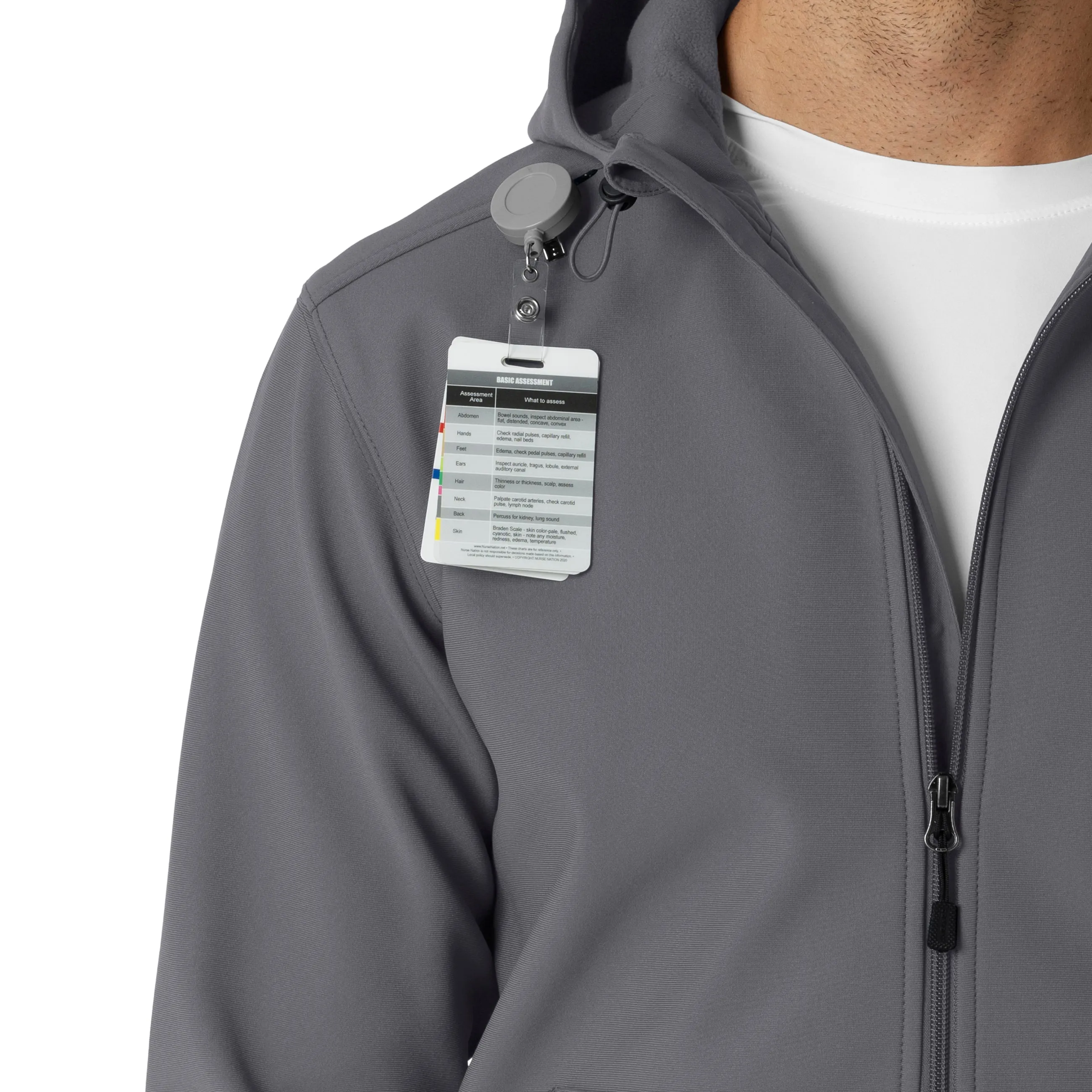Layers C84023 Men's Bonded Fleece Hoodie Pewter