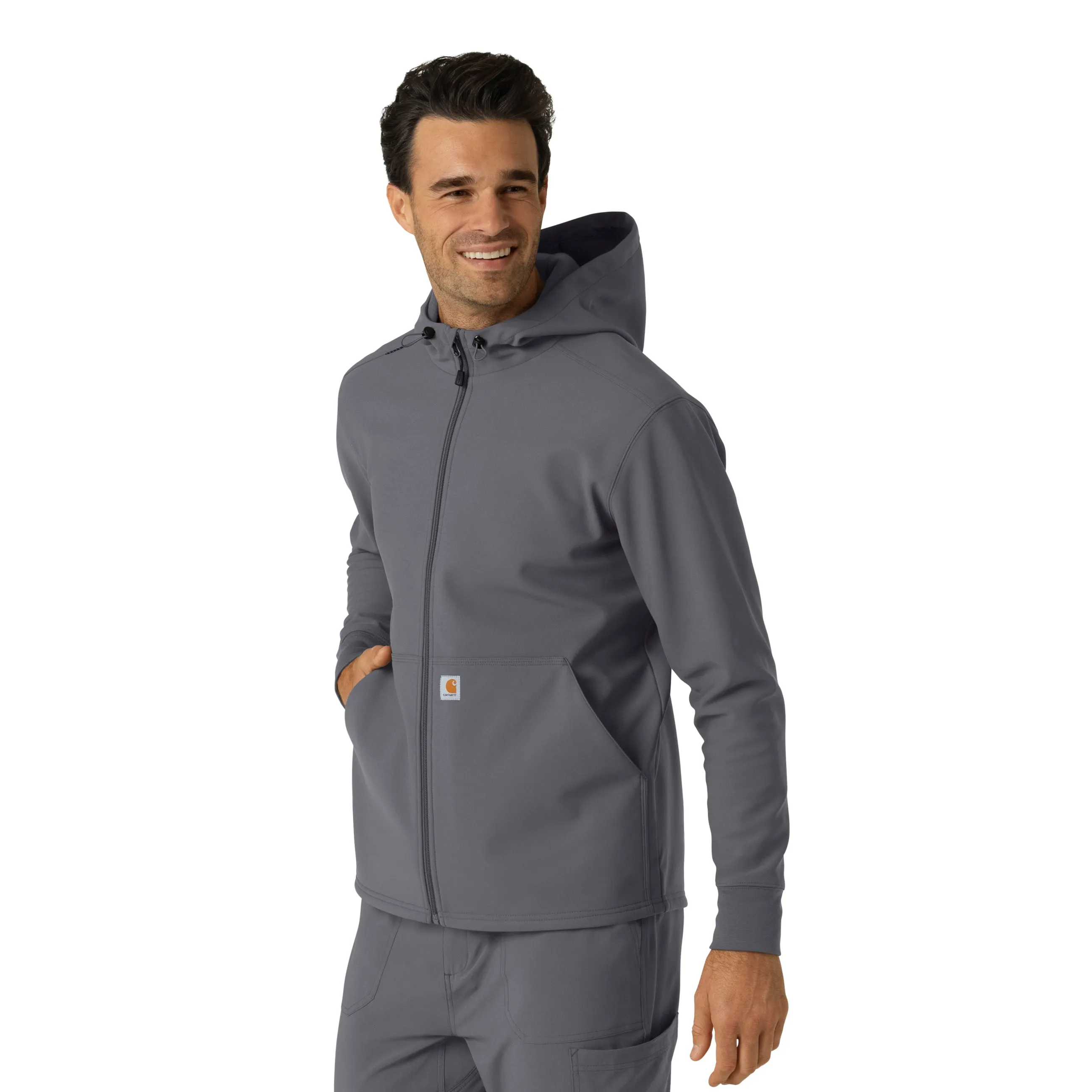 Layers C84023 Men's Bonded Fleece Hoodie Pewter