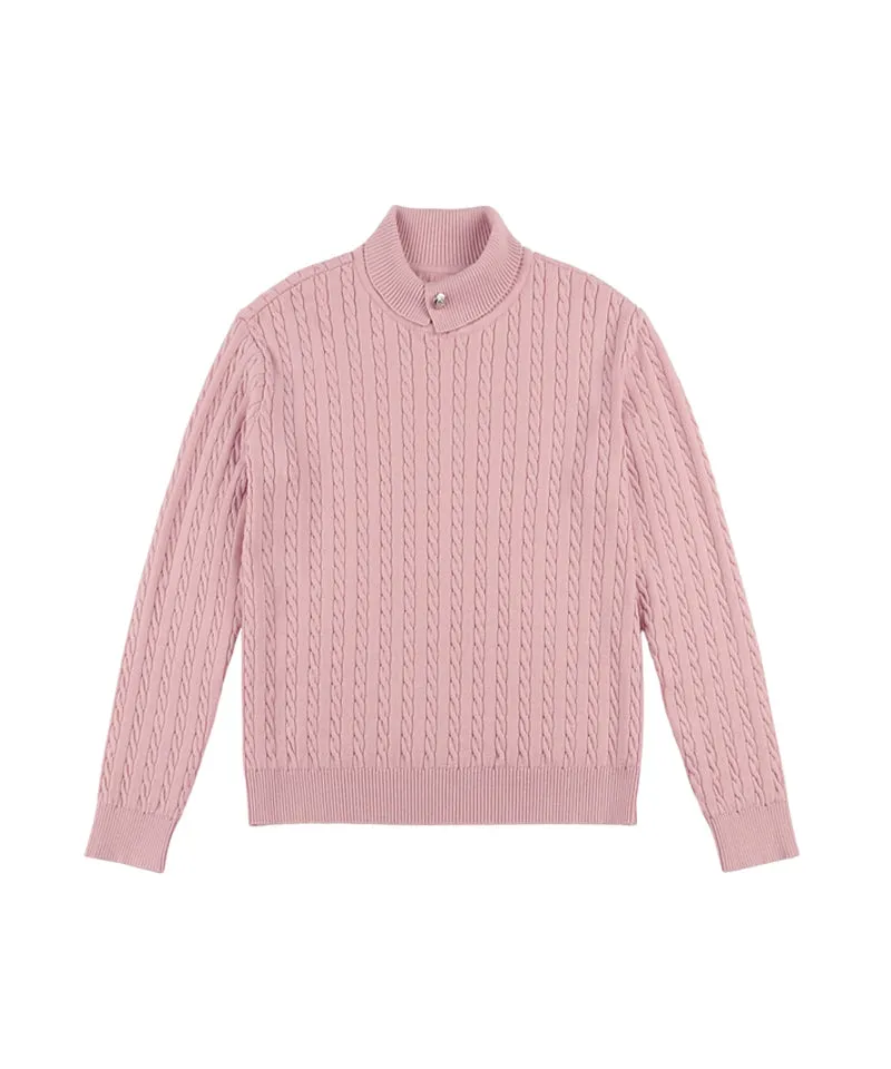 LE SONNET Duke Cable Knit - Pink
