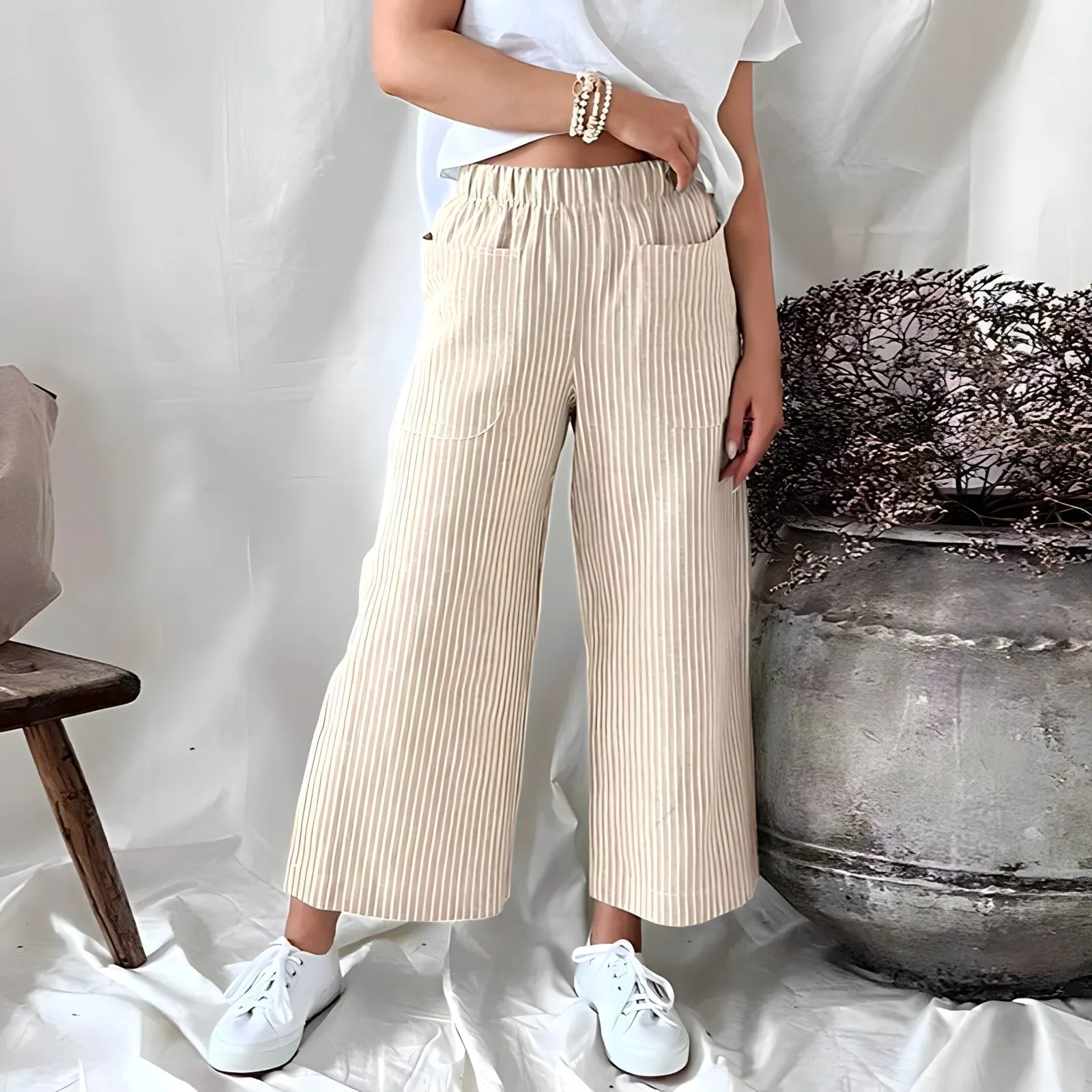 Leonie - Comfortable striped pants