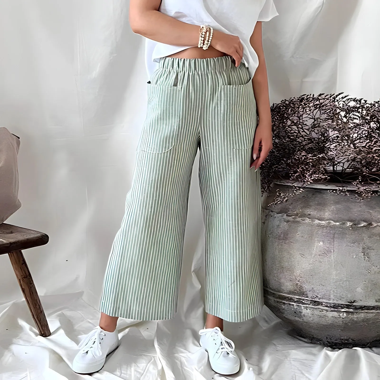Leonie - Comfortable striped pants