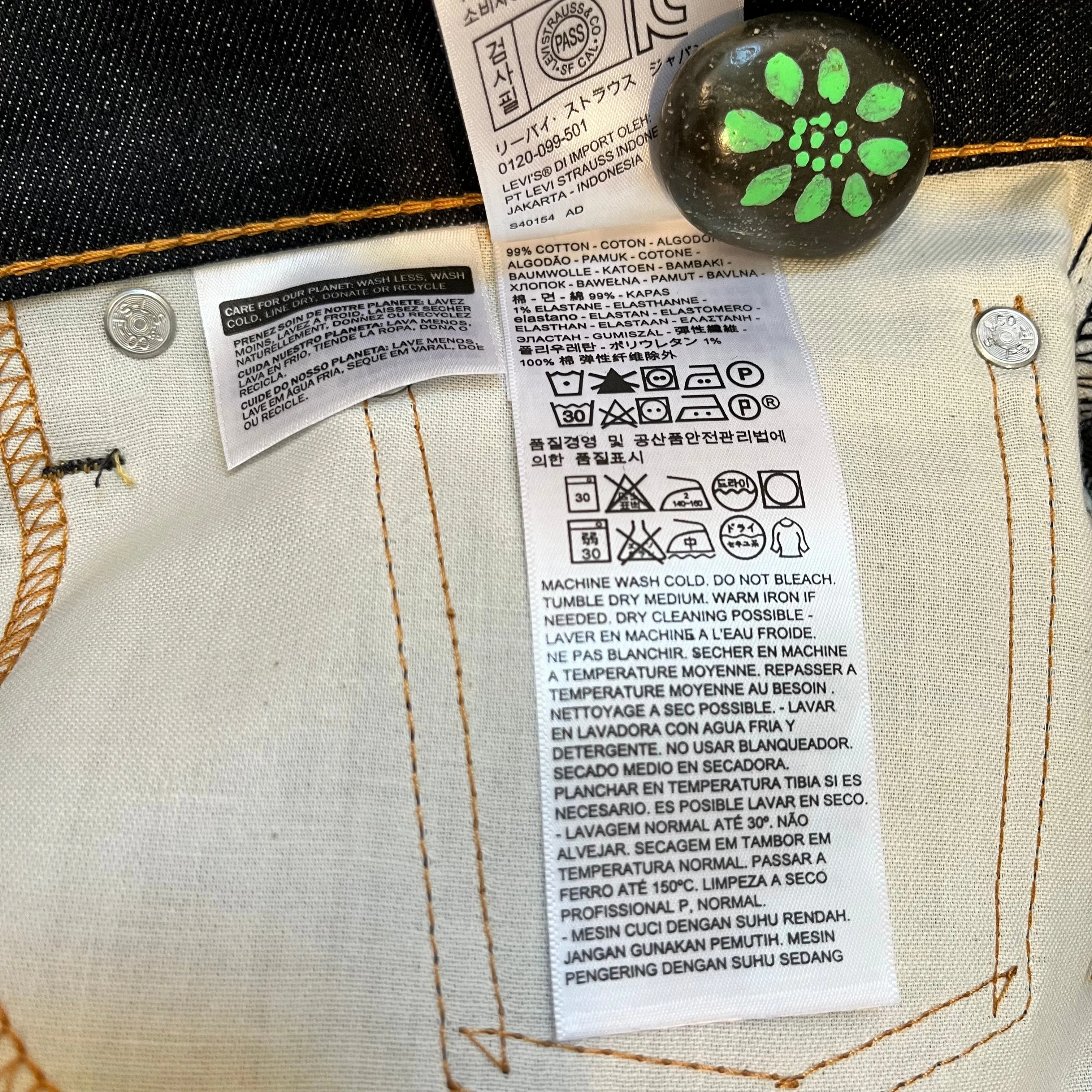 Levis 505 Mens Regular Straight Fit Jeans Dark Wash