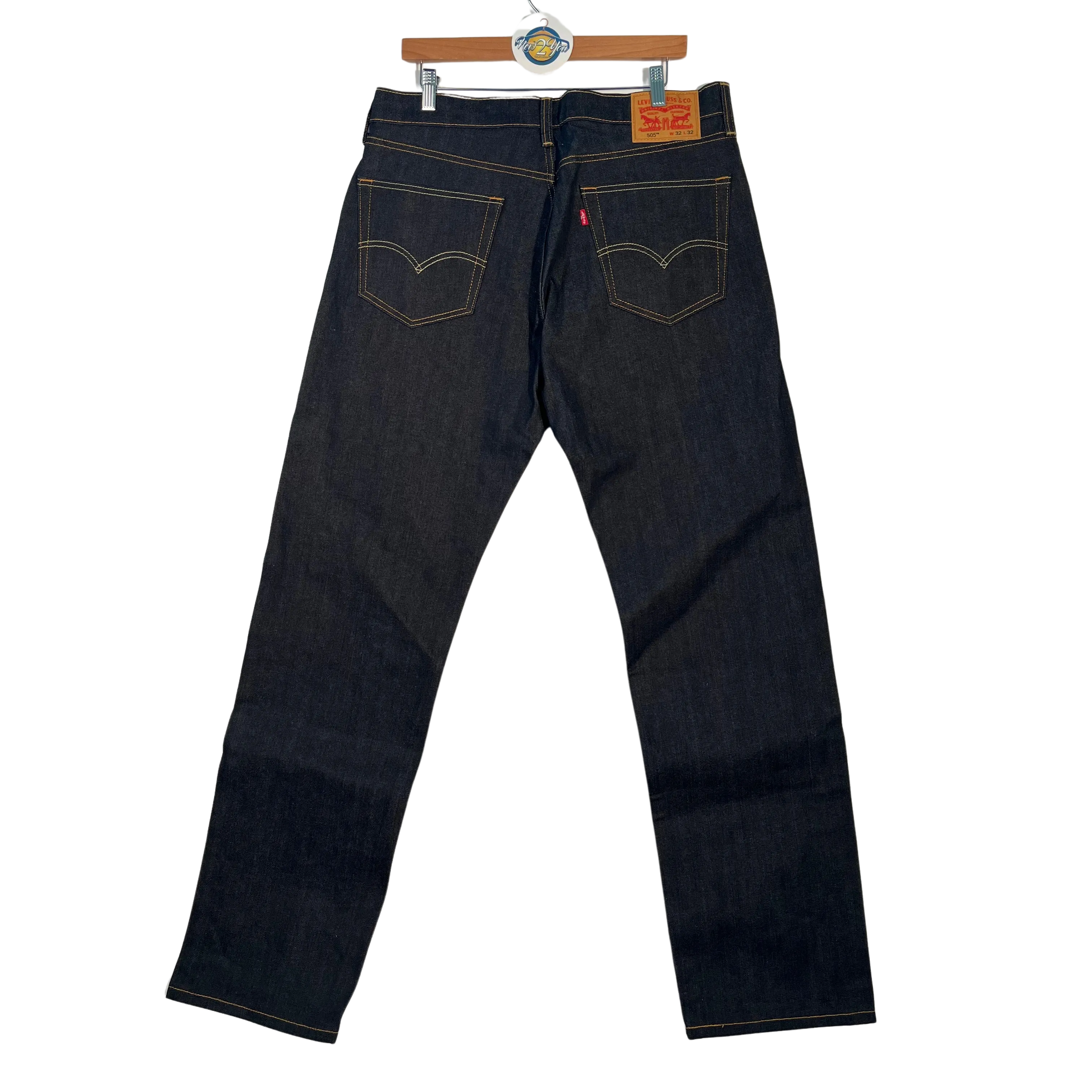 Levis 505 Mens Regular Straight Fit Jeans Dark Wash