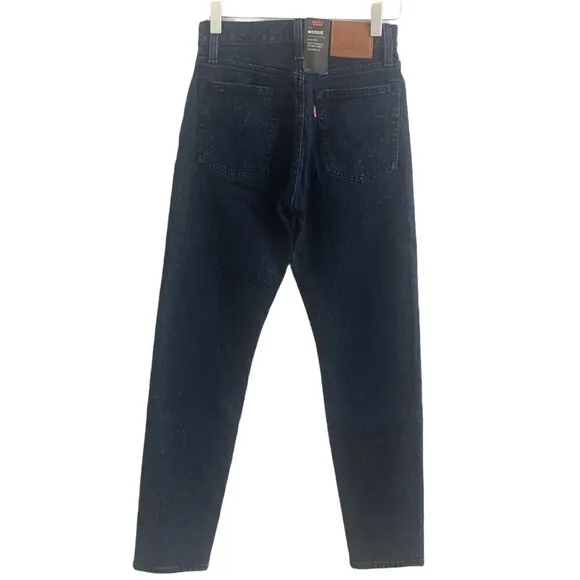 Levis Wedgie Fit Tapered Leg Jeans Size 24 Blue dark wash New